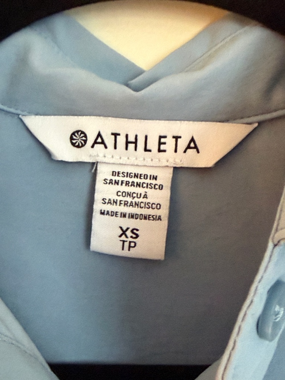 Athleta Pale Blue Long-Sleeve Button Front Shirt - Picture 5 of 7